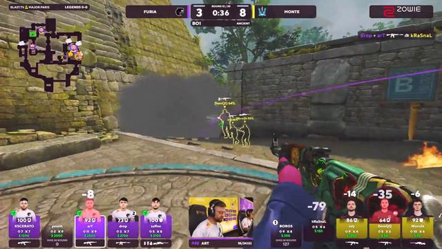 FURIA vs MONTE - Ancient - BLAST Major Challenger Stage | CSGO смотреть онлайн