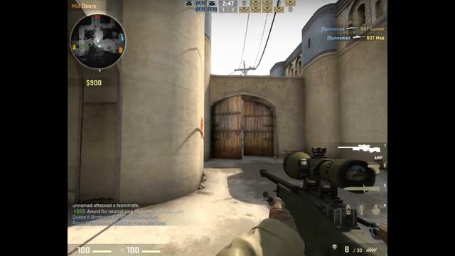CSGO offline with bots (LAN) gameplay de_dust2 смотреть онлайн