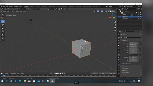 Знакомство с интерфейсом Blender