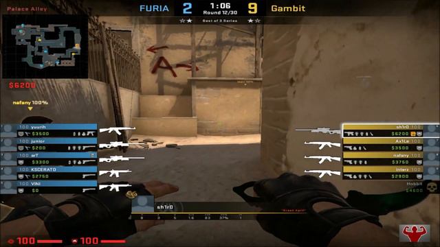 Sh1ro CSGO POV (Gambit)(26-13) vs FURIA / mirage / ESL Pro League Season 13 смотреть онлайн