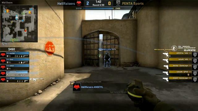 HellRaisers vs Penta, PGL Regional EU Minor, map 3 dust2 part1 смотреть онлайн