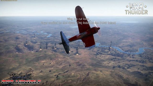 War Thunder - Broken wing knife edge recovery and landing. смотреть онлайн