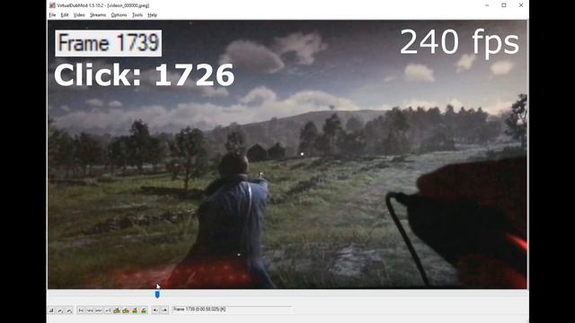 Red Dead Redemption 2 PC Input lag test (240fps) смотреть онлайн