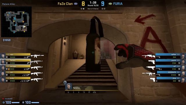 CS:GO POV Demo FaZe Twistzz (29/21) vs FURIA (de_mirage) @ ESL Pro League Season 15 смотреть онлайн