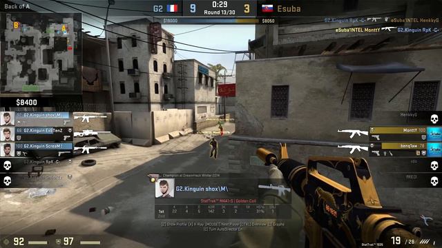 CSGO: POV G2 shox vs eSuba (26/12) dust2 @ DreamHack Masters Malmö Qualifier смотреть онлайн
