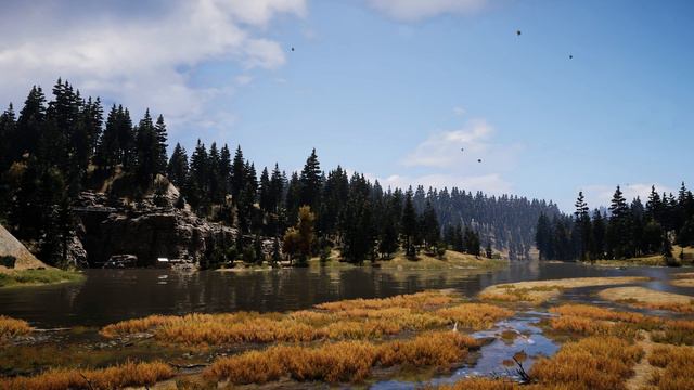 Real nature beautiful landscape by the River - Far Cry 5 (4K UHD) gameplay. 1 HOUR relax ASMR смотреть онлайн