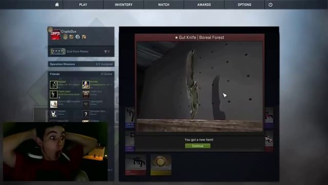 Реакции людей на выпадение ножа! Выпал нож! CS GO OPEN CASE смотреть онлайн