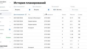 Яндекс Маршрутизация - История планирований