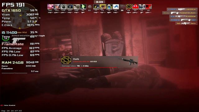 GTX 1650 + I5 11400 | Counter Strike 2 - 1080p, 900p, 720p, 1280x1024...