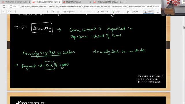 Time Value of Money (Part-2) Dec 22 CA Foundation смотреть онлайн