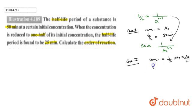 The half-life periof of a substance is `50 min` at a certain initial concentration. When the смотреть онлайн