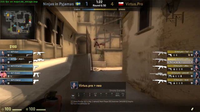 CS:GO Pro Tips - dboorN Mirage A Take Virtus.Pro Strategy смотреть онлайн