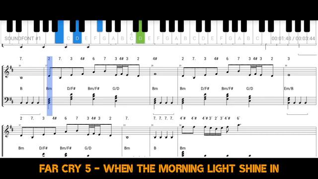 FAR CRY 5 - WHEN THE MORNING LIGHT SHINE IN - PIANO MUSIC SHEETS смотреть онлайн
