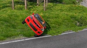 Автомобили против бетонных водопроводных труб в игре BeamNG Drive!