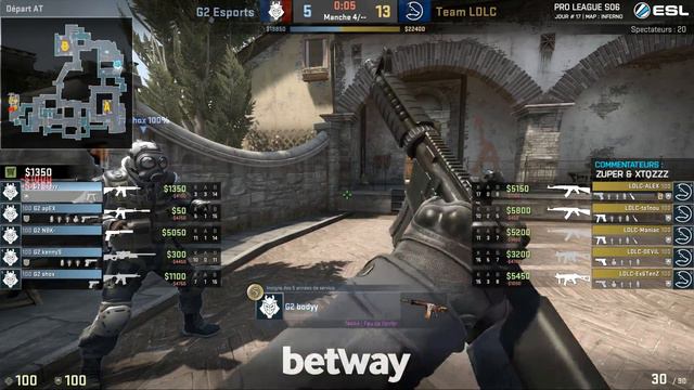 CS:GO - G2 vs LDLC - Inferno - ESL Pro League - Saison 6 - Map 1 смотреть онлайн
