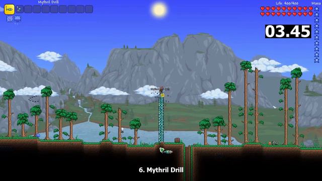 Terraria 1.4 - Pickaxes and Drills Comparison