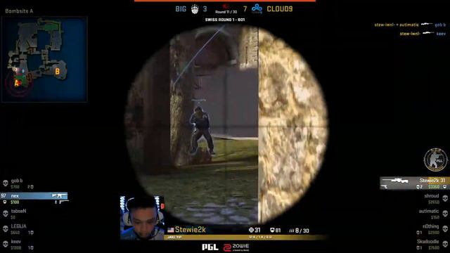 Stewie2k 1v3 clutch vs BIG [ PGL Major Krakow 2017 Main Qualifier ] смотреть онлайн