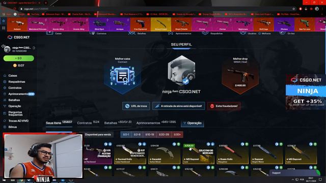 GANHEI A MINHA PRIMEIRA ''AK-47 BLUE GEM Tier2 426'' NO CSGO.NET смотреть онлайн