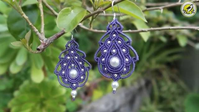 Macrame by Afeng： 2021-35｜Macrame Tutorial｜Macrame Earrings｜Osteospermum｜编绳｜DIY｜ смотреть онлайн