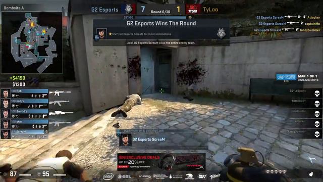G2 Esports vs TyLoo | ESL IEM Oakland 2016 | Insane Scream ACE!!! OMG смотреть онлайн