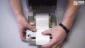Установка ленты этикеток Атол ТТ42 | Настройка печати и замена этикет ленты
