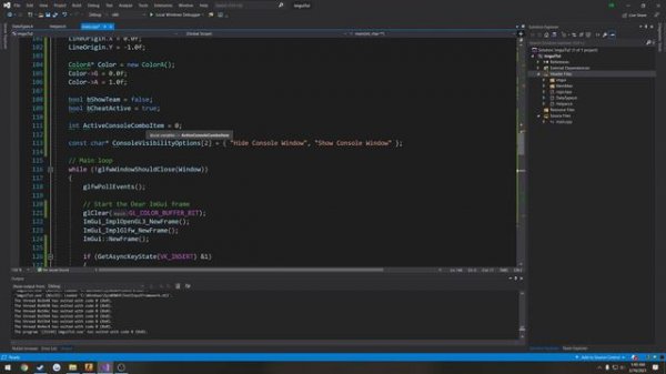 CSGO opengl + imgui ESP cheat tutorial P9: Combo Box to hide/show Console Window