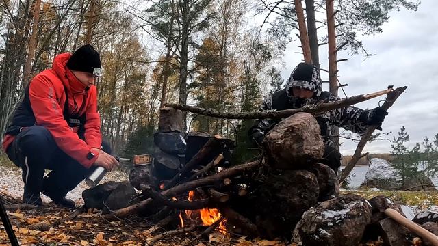 ЗИМА ПРИБЛИЖАЕТСЯ. ПОЛНЫЙ ПРОВАЛ. ГОЛОДНЫЕ РЫБАКИ. ОБЕД НАСТОЯЩЕГО ПОХОДНИКА