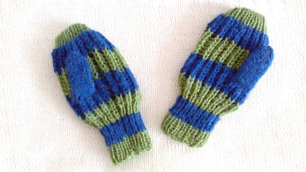 Вяжем ДЕТСКИЕ ВАРЕЖКИ спицами | Подробный урок смотреть онлайн