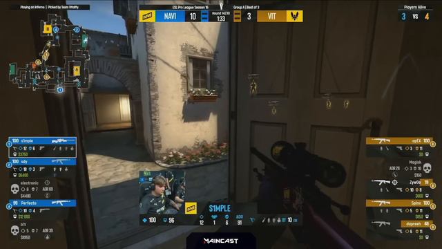 NaVi vs Vitality | Map 1 Inferno | ESL Pro League Season 16 - Group A смотреть онлайн