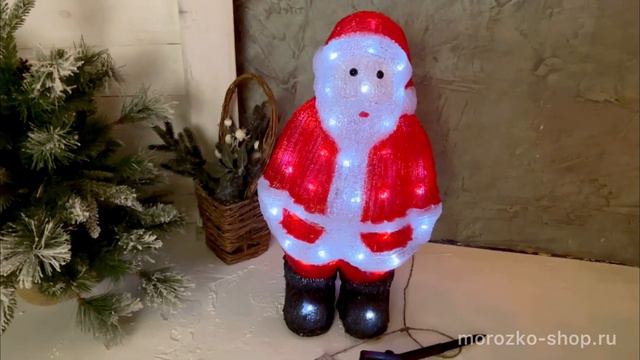 Светящаяся фигура на солнечной батарее САНТА, акрил, 50 холодных белых LED, 50 см, уличный 491053