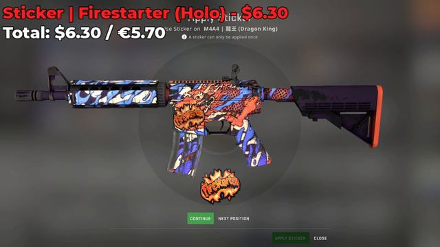 CS:GO - M4A4 Dragon King Sticker Combinations!