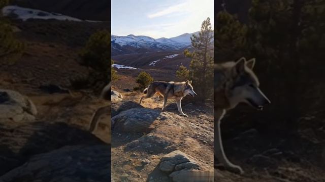 Волк среди гор.🏔️ смотреть онлайн