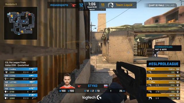 CS:GO - mousesports vs Team Liquid - Mirage - ESL Pro League - PlayOff - Saison 7 - map 1 смотреть онлайн