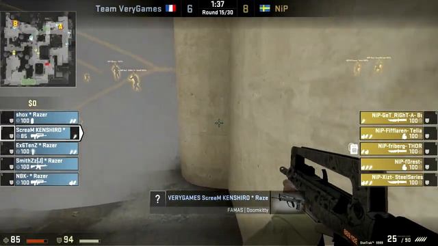 CS:GO de_dust2 POV ScreaM (33/17) vs NiP @ FACEIT Cup August 2013 смотреть онлайн