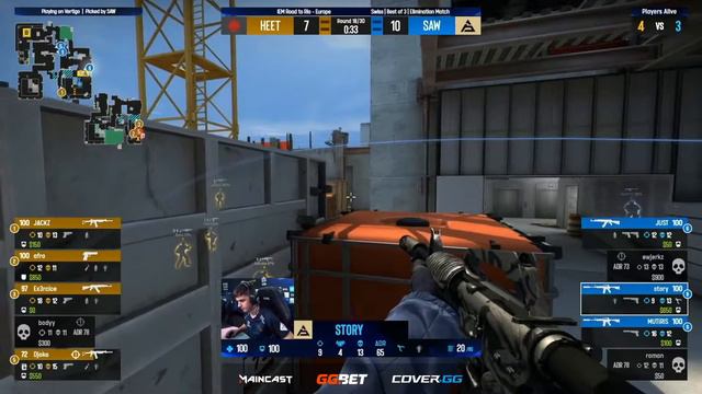 HEET vs sAw | Map 1 Vertigo | IEM Road to Rio 2022 Europe RMR B смотреть онлайн