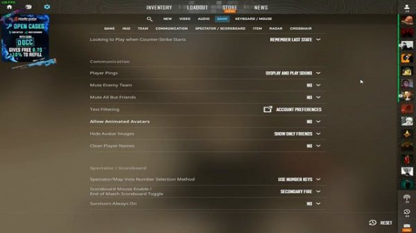 All Docc Settings in CS2