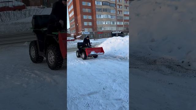 Тест драйв снегоотвала на квадроцикл Stels Dinli #чисткаснега #квадроцикл #мотонефтекамск смотреть онлайн