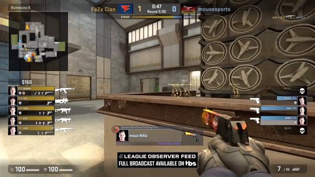 CSGO: Mouz NiKo - Deagle Ace Vs FaZeClan On Cache