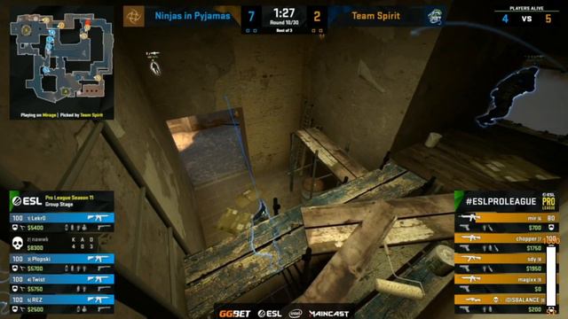 Матч NIP VS TEAM SPIRIT [RU] ESL PRO League Season 11 смотреть онлайн