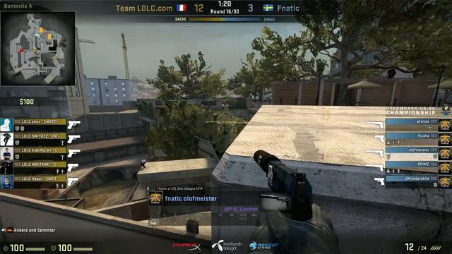 LDLC Vs Fnatic On De_overpass @ Dreamhack Winter 2014 Quarter Finals (CS:GO LDLC Vs Fnatic) Game 3