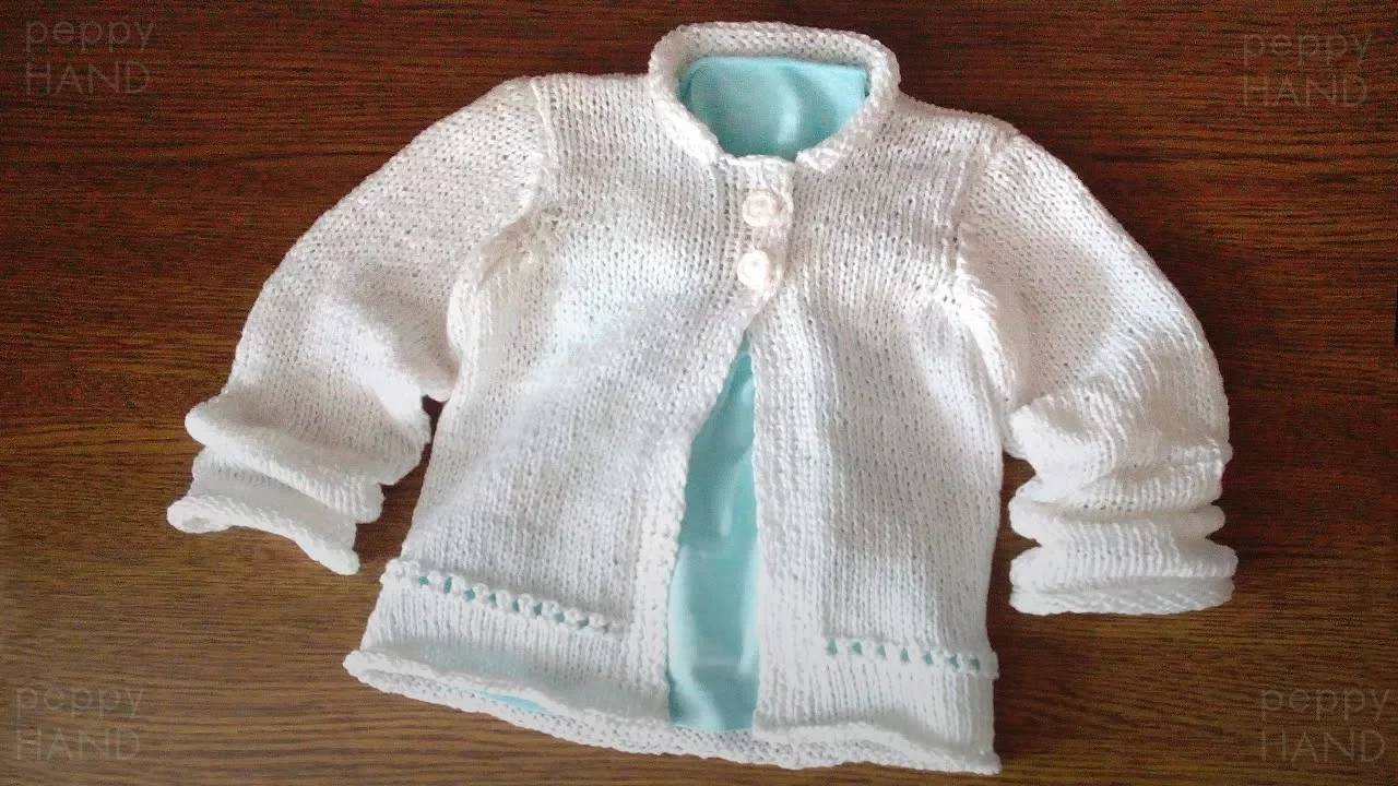 Вяжем спицами: кофточка для малыша | Подробный урок смотреть онлайн