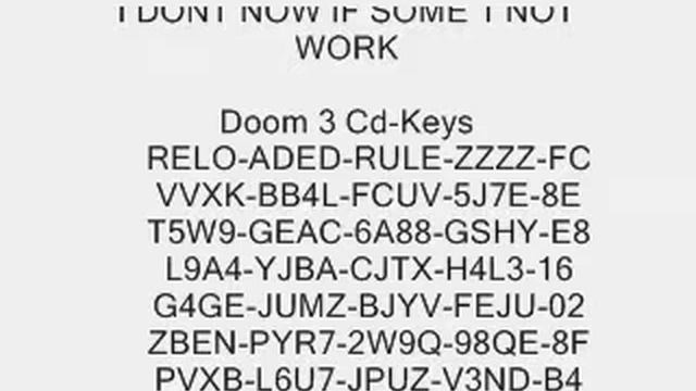 DOOM 3 CD KEYS © смотреть онлайн