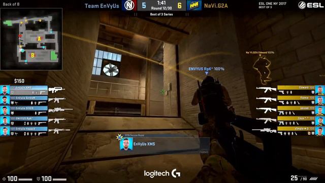 CS:GO - EnVyUs vs. Na'Vi [Inferno] Map 1 - Group A Elimination - ESL One New York 2017 смотреть онлайн