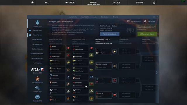 CS:GO Pick'em Cologne 2016 Day 2/3 (Not that many points...) смотреть онлайн