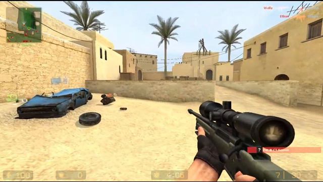 Counter Strike Source gameplay on de_dust. смотреть онлайн