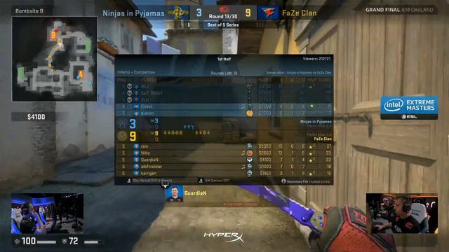CS:GO - NiP vs FaZe Clan - Inferno Map 2 - BEST OF GRAND FINAL - IEM Oakland 2017 смотреть онлайн