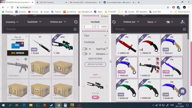 COMPRANDO FACA NOVA NO CS.MONEY (USANDO SALDO E COM TRADE BAN) E RETIRANDO - CS GO SKINS - Parte 2 смотреть онлайн
