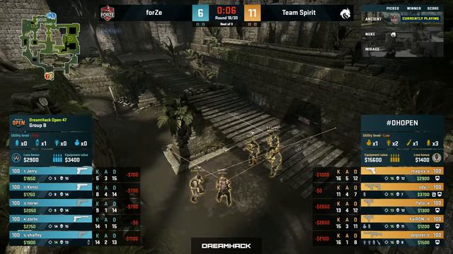 CS:GO - forZe vs. Team Spirit [Ancient] Map 1 - DreamHack Open 47 - Group B смотреть онлайн