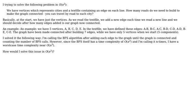 Verifying connectivity of a graph in O(n^2) (2 Solutions!!) смотреть онлайн