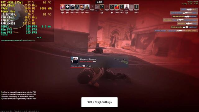 Counter Strike 2 Nvidia RTX 4050 + i5 12450H | 1080p All Settings Tested смотреть онлайн